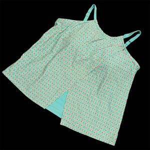 Bella Fiore Halter Tankini Swim Top Women’s Size XL Mint Green, Black & White